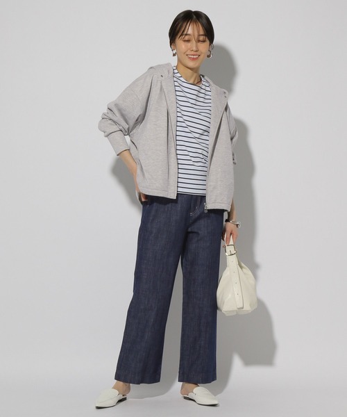 Elura（エルーラ）の「裏毛ZIPパーカー/321620（パーカー・レディース・ブラック/ライトグレー/ホワイト・FREE）」の8枚目の写真