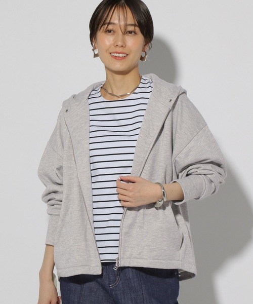 ドゥーズィエムクラス　ラフィーシルク裏毛ZIPパーカー　ダブルジップ　グレー Deuxieme Classe（ドゥーズィエムクラス）の「◇ラフィーウラケ