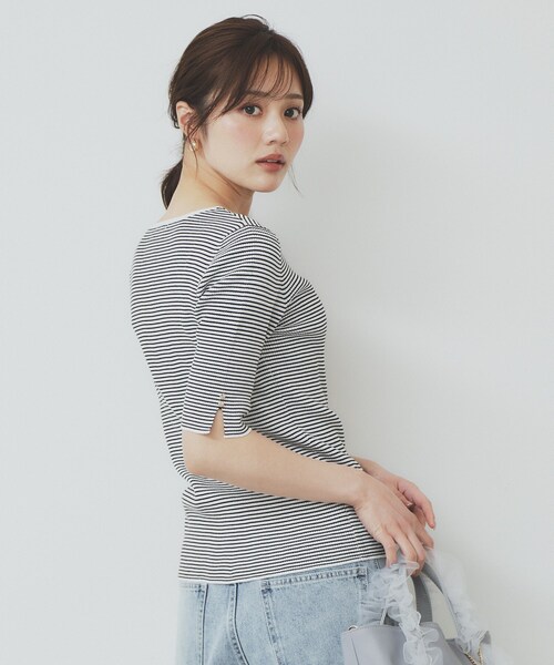 index（インデックス）の「《5色展開》Vネックリブニット【洗濯機洗い可】（ニット/セーター・レディース・チャコール/ライトブルー/オフホワイト/ホワイト系5/ベージュ系その他2・42/36/38/40）」の17枚目の写真