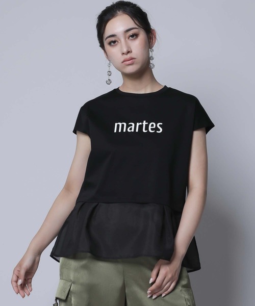 RAW FUDGE(ローファッジ)の「シルケット天竺オーガンジードッキングプリントTシャツ(Tシャツ/カットソー・レディース・オフホワイト/ブラック/チャコールグレー・M)」の2枚目の写真