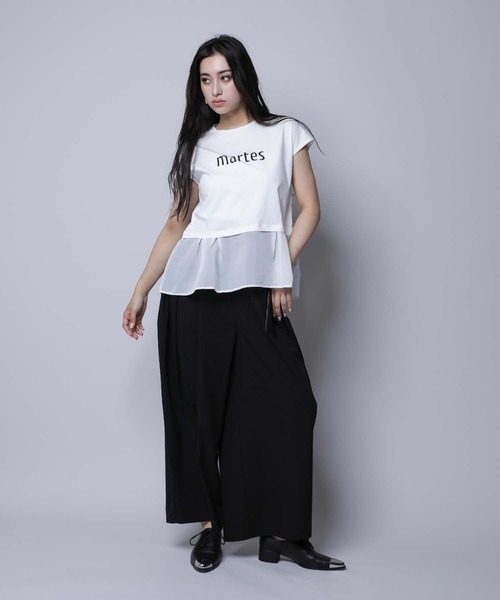 RAW FUDGE(ローファッジ)の「シルケット天竺オーガンジードッキングプリントTシャツ(Tシャツ/カットソー・レディース・オフホワイト/ブラック/チャコールグレー・M)」の20枚目の写真