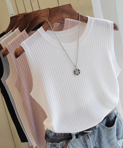 CADBURY（キャドバリー）の「ﾉｰｽﾘｰﾌﾞﾆｯﾄﾄｯﾌﾟｽ（ニット/セーター・レディース・ホワイト/ブラック/ブラウン/ピンク/イエロー/ブルー/グリーン/アイボリー/キャメル・SMALL/MEDIUM）」の2枚目の写真