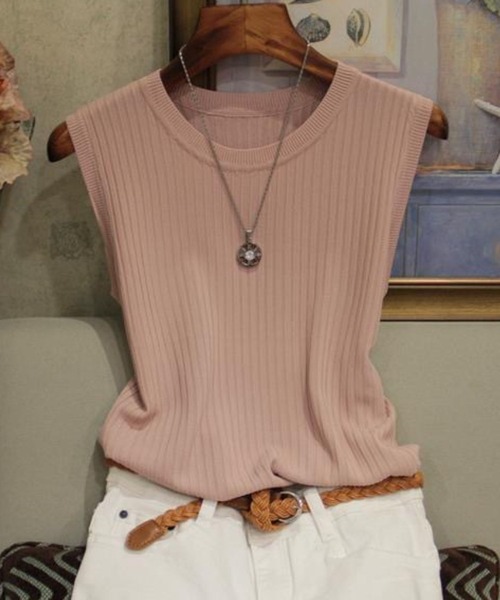 CADBURY（キャドバリー）の「ﾉｰｽﾘｰﾌﾞﾆｯﾄﾄｯﾌﾟｽ（ニット/セーター・レディース・ホワイト/ブラック/ブラウン/ピンク/イエロー/ブルー/グリーン/アイボリー/キャメル・SMALL/MEDIUM）」の9枚目の写真