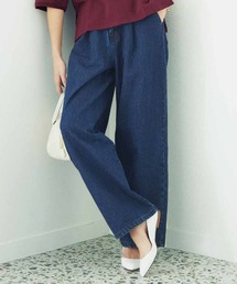 IEDIT | IEDIT 国産にこだわった毎日はきたいタックワイドデニム〈ブルー〉(デニムパンツ)