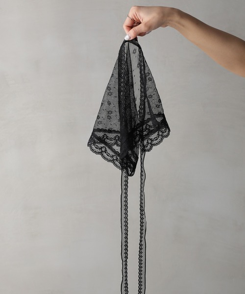 Monocoro toppi（モノコロトッピ）の「花柄 レース バブーシュカ（その他ヘアアクセサリー・レディース・ブラック/ホワイト・フリー）」の8枚目の写真