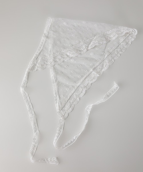 Monocoro toppi（モノコロトッピ）の「花柄 レース バブーシュカ（その他ヘアアクセサリー・レディース・ブラック/ホワイト・フリー）」の4枚目の写真