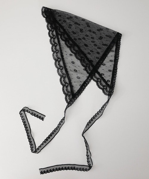 Monocoro toppi（モノコロトッピ）の「花柄 レース バブーシュカ（その他ヘアアクセサリー・レディース・ブラック/ホワイト・フリー）」の9枚目の写真