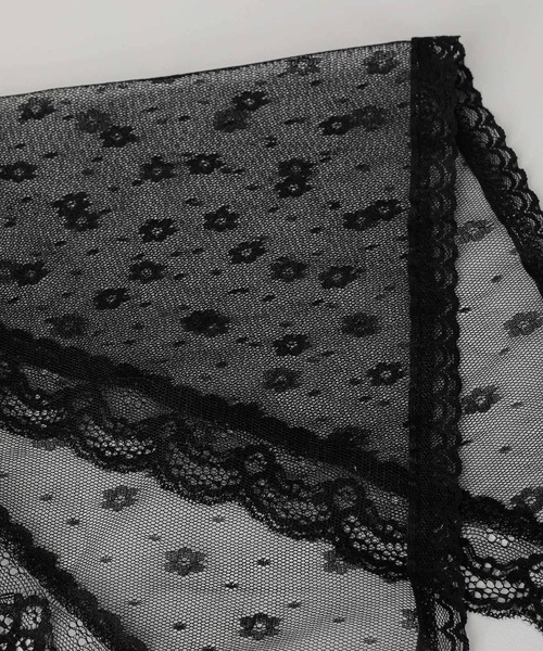 Monocoro toppi（モノコロトッピ）の「花柄 レース バブーシュカ（その他ヘアアクセサリー・レディース・ブラック/ホワイト・フリー）」の10枚目の写真