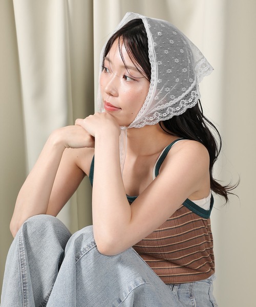 セール】花柄 レース バブーシュカ（その他ヘアアクセサリー
