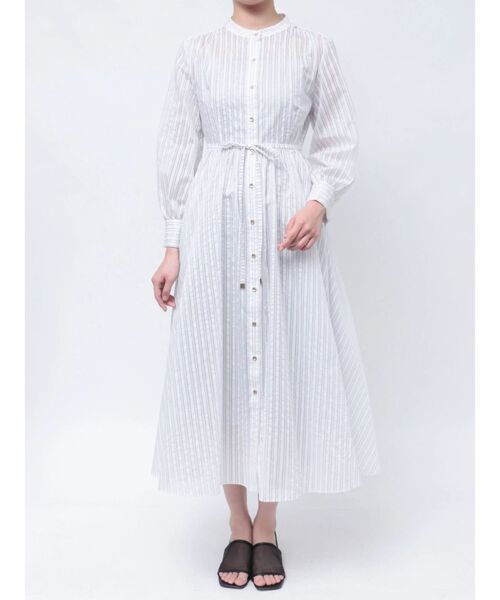 TONAL（トーナル）の「シアーストライプシャツワンピース（ワンピース・レディース・ブルー/オフホワイト/ミント・MEDIUM）」の13枚目の写真