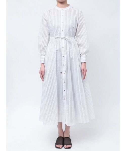 TONAL（トーナル）の「シアーストライプシャツワンピース（ワンピース・レディース・ブルー/オフホワイト/ミント・MEDIUM）」の14枚目の写真