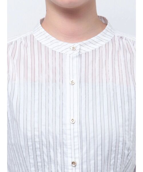 TONAL（トーナル）の「シアーストライプシャツワンピース（ワンピース・レディース・ブルー/オフホワイト/ミント・MEDIUM）」の17枚目の写真