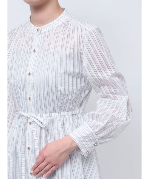 TONAL（トーナル）の「シアーストライプシャツワンピース（ワンピース・レディース・ブルー/オフホワイト/ミント・MEDIUM）」の18枚目の写真