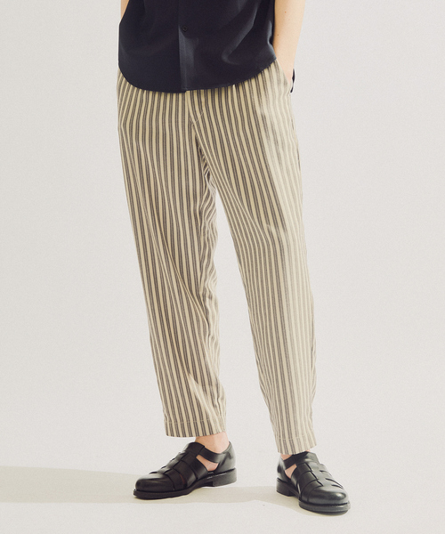 ABAHOUSE（アバハウス）の「【リネンライク 】ストライプ リラックスパンツ / ワイドパンツ（その他パンツ・メンズ・グレー/ベージュ・48/46/44）」の2枚目の写真