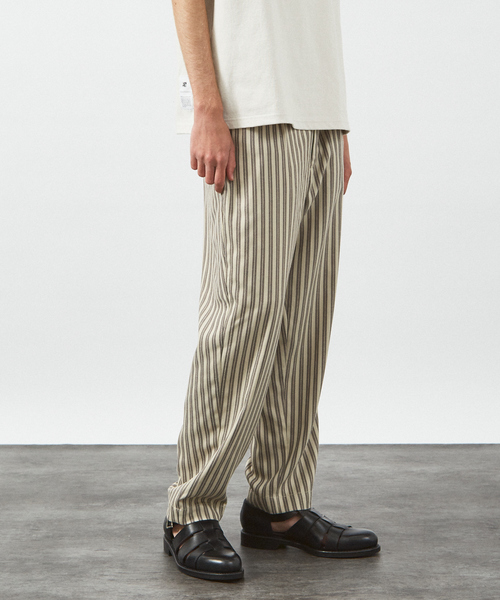 アバハウス（ABAHOUSE）/【リネンライク 】ストライプ リラックスパンツ / ワイドパンツ セール】【リネンライク 】ストライプ リラックスパンツ / ワイド