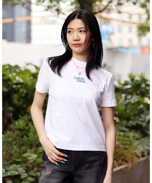 Calvin Klein /カルバン クラインSS FLOCKED LOGO CREWNK TEE（T