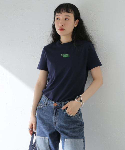 [SALE]   カルバンクライン Tシャツ 選べるカラー 2点以上でさらに10%OFF】Tシャツ - ロゴプリントクルーネックT