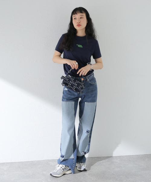 Calvin Klein /カルバン クラインSS FLOCKED LOGO CREWNK TEE（T
