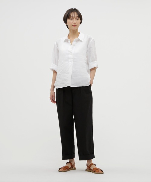 MARGARET HOWELL パンツ（その他） 茶 0401225J0121 PLAIN WEAVE COTTON LINEN（その他パンツ）｜MARGARET HOWELL