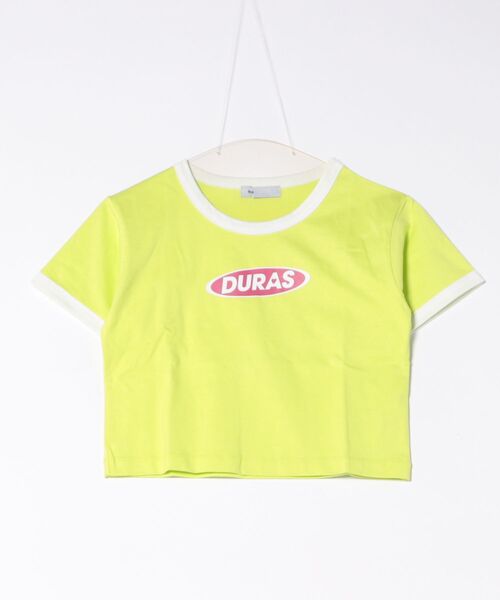 DURAS（デュラス）の「雑誌掲載｜クロップリンガーTシャツ（Tシャツ/カットソー・レディース・ブラック/ライム/オレンジ・MEDIUM/SMALL）」の17枚目の写真