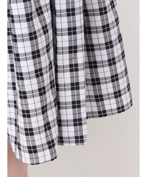 CALNAMUR（カルナムール）の「WAIST RIB CHECK SHIRT OP/ウエストリブチェックシャツワンピース（ワンピース・レディース・ブラック/ブラウン・SMALL/MEDIUM）」の9枚目の写真