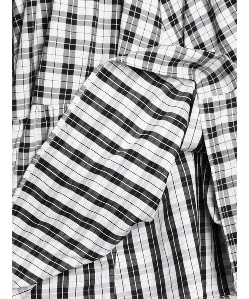 CALNAMUR（カルナムール）の「WAIST RIB CHECK SHIRT OP/ウエストリブチェックシャツワンピース（ワンピース・レディース・ブラック/ブラウン・SMALL/MEDIUM）」の7枚目の写真