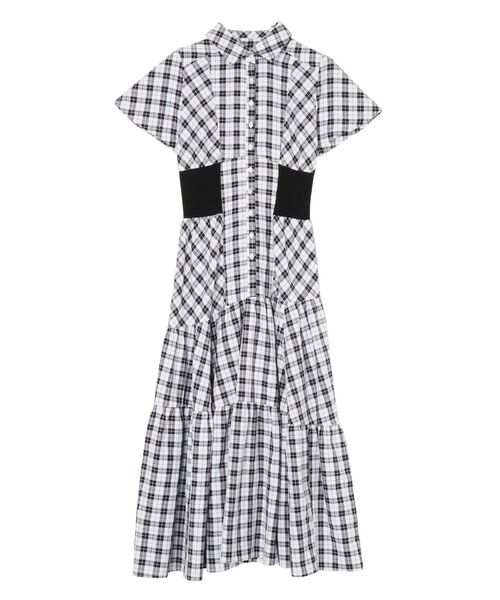 CALNAMUR（カルナムール）の「WAIST RIB CHECK SHIRT OP/ウエストリブチェックシャツワンピース（ワンピース・レディース・ブラック/ブラウン・SMALL/MEDIUM）」の16枚目の写真