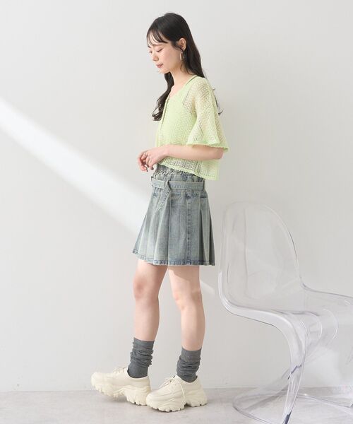 earth music&ecology(アースミュージックアンドエコロジー)の「SET2点レースカーディガン+レイヤードインナー(カーディガン/ボレロ・レディース・ブルー/ブラック/グリーン系その他2/アイボリー・FREE)」の12枚目の写真