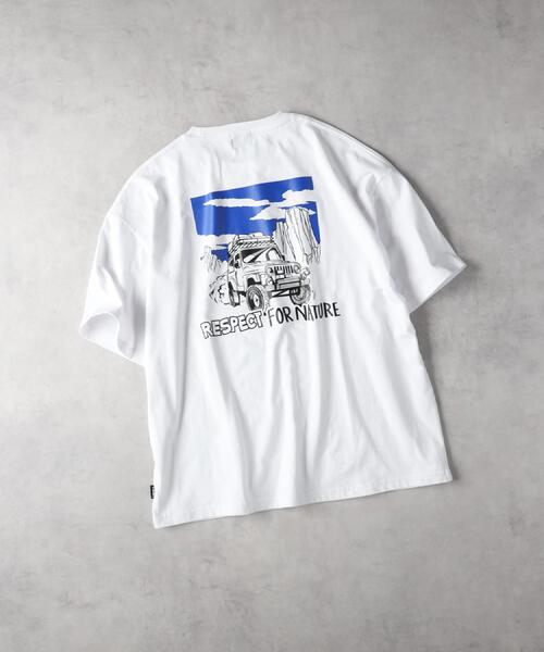 CAMP7（キャンプセブン）の「CAMP7(キャンプ7)バックグラフィックプリントＴ（Tシャツ/カットソー・メンズ・ホワイト/ベージュ・M/L/XL）」の16枚目の写真