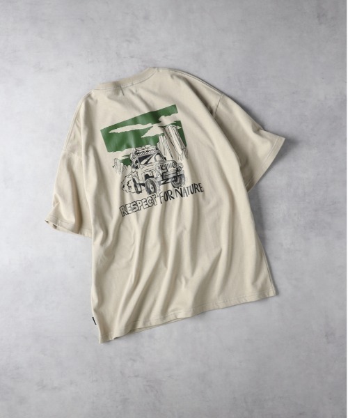 CAMP7（キャンプセブン）の「【CAMP7】バックグラフィックプリントＴ（Tシャツ/カットソー・メンズ・ホワイト/ベージュ・M/L/XL）」の2枚目の写真