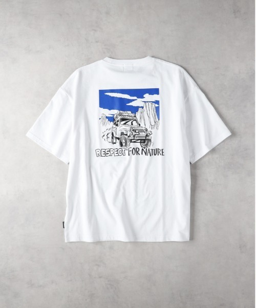 CAMP7（キャンプセブン）の「【CAMP7】バックグラフィックプリントＴ（Tシャツ/カットソー・メンズ・ホワイト/ベージュ・M/L/XL）」の3枚目の写真