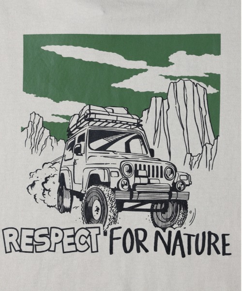 CAMP7（キャンプセブン）の「【CAMP7】バックグラフィックプリントＴ（Tシャツ/カットソー・メンズ・ホワイト/ベージュ・M/L/XL）」の6枚目の写真