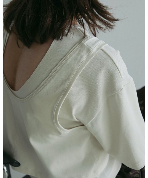 anuke(アンヌーク)の「anuke Layered Cut T-shirts 62510623(Tシャツ/カットソー・レディース・ブラック/オフホワイト/チャコールグレー・FREE)」の2枚目の写真