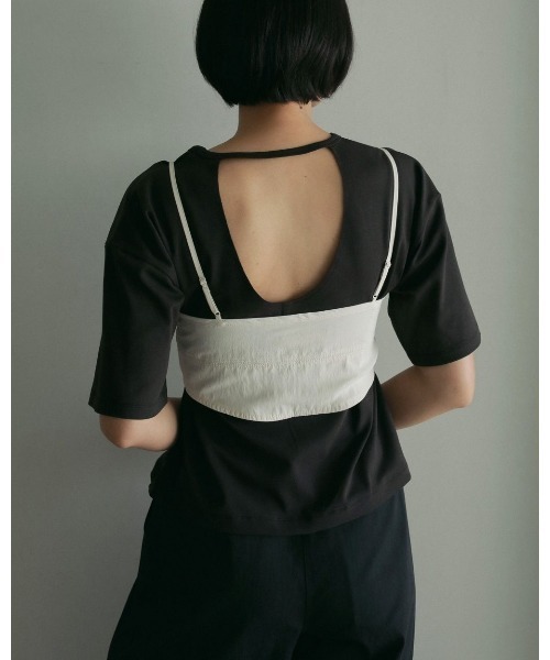 anuke(アンヌーク)の「anuke Layered Cut T-shirts 62510623(Tシャツ/カットソー・レディース・ブラック/オフホワイト/チャコールグレー・FREE)」の3枚目の写真
