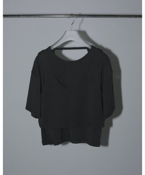 anuke(アンヌーク)の「anuke Layered Cut T-shirts 62510623(Tシャツ/カットソー・レディース・ブラック/オフホワイト/チャコールグレー・FREE)」の11枚目の写真