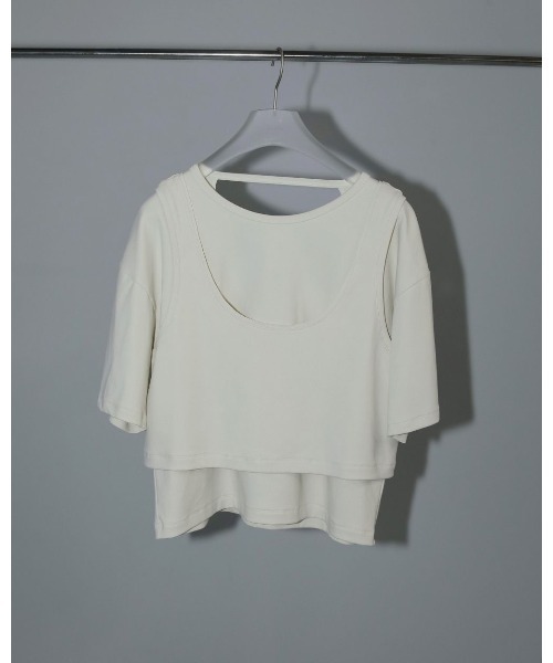 anuke(アンヌーク)の「anuke Layered Cut T-shirts 62510623(Tシャツ/カットソー・レディース・ブラック/オフホワイト/チャコールグレー・FREE)」の10枚目の写真