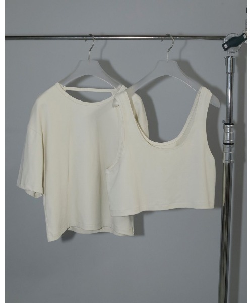 anuke(アンヌーク)の「anuke Layered Cut T-shirts 62510623(Tシャツ/カットソー・レディース・ブラック/オフホワイト/チャコールグレー・FREE)」の7枚目の写真