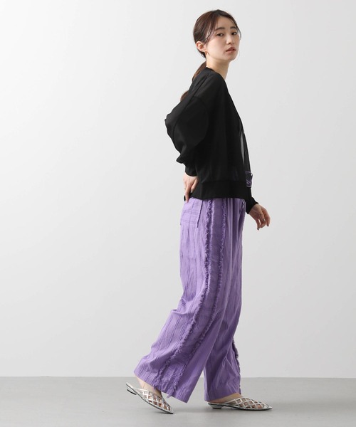 Gready Brilliant（グレディブリリアン）の「サイドフリンジドビーワイドパンツ（その他パンツ・レディース・ブラック/パープル・FREE）」の11枚目の写真