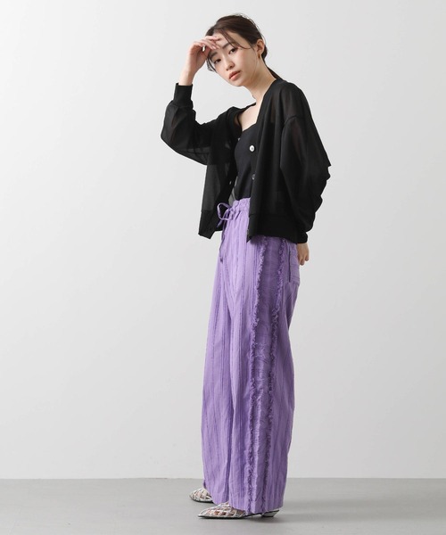 Gready Brilliant（グレディブリリアン）の「サイドフリンジドビーワイドパンツ（その他パンツ・レディース・ブラック/パープル・FREE）」の13枚目の写真