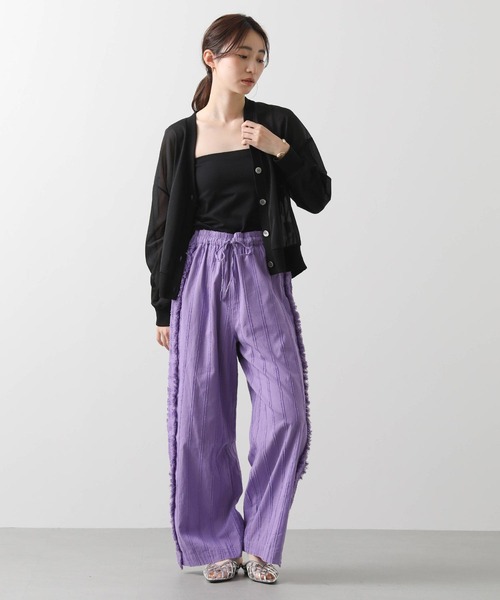 Gready Brilliant（グレディブリリアン）の「サイドフリンジドビーワイドパンツ（その他パンツ・レディース・ブラック/パープル・FREE）」の14枚目の写真