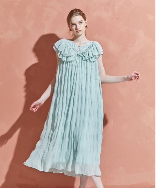 ERADIE(エラディエ)の「Border Pleated Long one-piece ボーダープリーツロングワンピース(ワンピース・レディース・ホワイト/ブラック/ミント/サーモンピンク・FREE)」の21枚目の写真