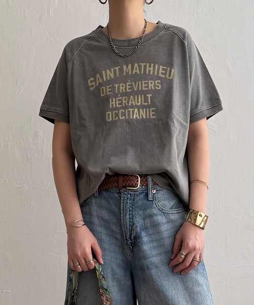 LBC(エルビーシー)の「製品染めプリントTシャツ(Tシャツ/カットソー・レディース・パープル/クリアグリーン/ライトピンク/チャコールグレー/レッド/ライトブルー/ベージュ/ダークグレー・M)」の3枚目の写真