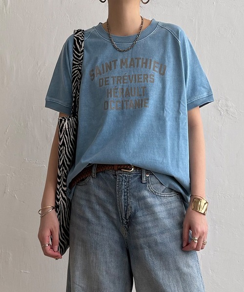 LBC(エルビーシー)の「製品染めプリントTシャツ(Tシャツ/カットソー・レディース・パープル/クリアグリーン/ライトピンク/チャコールグレー/レッド/ライトブルー/ベージュ/ダークグレー・M)」の5枚目の写真