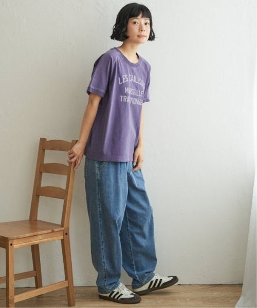 LBC(エルビーシー)の「製品染めプリントTシャツ(Tシャツ/カットソー・レディース・パープル/クリアグリーン/ライトピンク/チャコールグレー・M)」の7枚目の写真