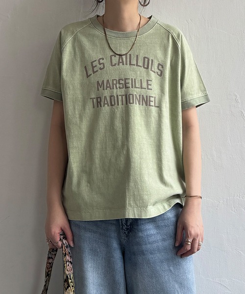 LBC(エルビーシー)の「製品染めプリントTシャツ(Tシャツ/カットソー・レディース・パープル/クリアグリーン/ライトピンク/チャコールグレー/レッド/ライトブルー/ベージュ/ダークグレー・M)」の14枚目の写真