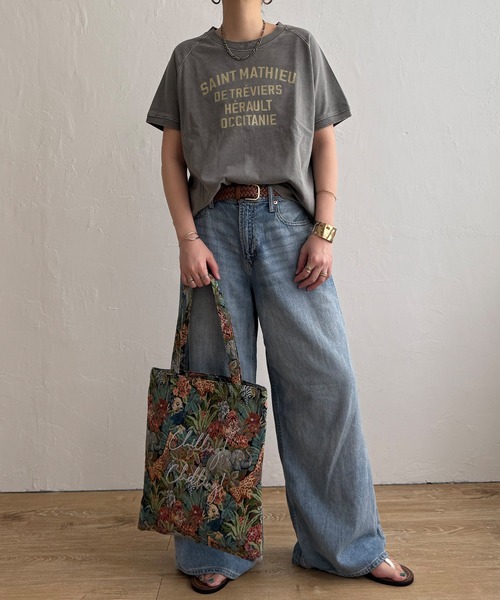 LBC(エルビーシー)の「製品染めプリントTシャツ(Tシャツ/カットソー・レディース・パープル/クリアグリーン/ライトピンク/チャコールグレー/レッド/ライトブルー/ベージュ/ダークグレー・M)」の21枚目の写真