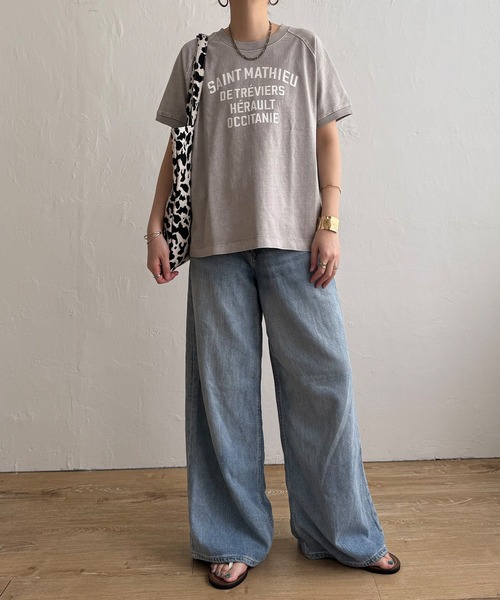 LBC(エルビーシー)の「製品染めプリントTシャツ(Tシャツ/カットソー・レディース・パープル/クリアグリーン/ライトピンク/チャコールグレー/レッド/ライトブルー/ベージュ/ダークグレー・M)」の18枚目の写真