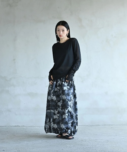 funda mine（ファンダマイン）の「フラワージャガードバルーンスカート（スカート・レディース・ブラック/オレンジ・FREE）」の5枚目の写真