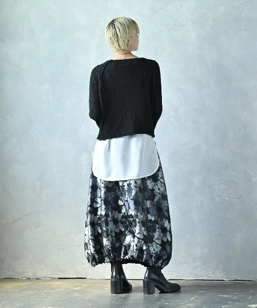 フラワージャガードバルーンスカート（スカート）｜funda mine