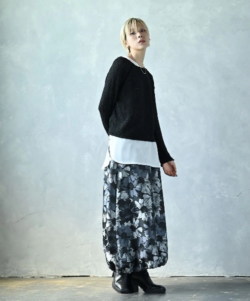 funda mine（ファンダマイン）の「フラワージャガードバルーンスカート（スカート・レディース・ブラック/オレンジ・FREE）」の11枚目の写真
